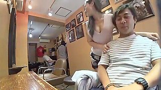 Lucky Guy gets fucked by beautiful hairdresser in salon