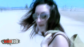 Ana-martin Pornostar Brunette with Big Boobs Ana Martin Getting Naked by the Sea