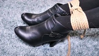 Schoolgirl in Rope Bondage