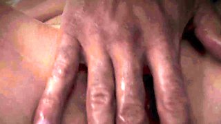 Oily massage for curvy blonde in see through bodysuit