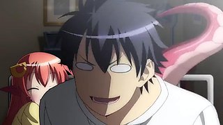 Busty hentai serpent lady has her way with a teen in his bedroom Monster Girls ep1