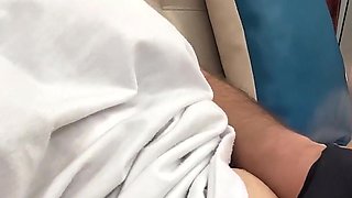 Naughty Young Girl Masturbates in the Hotel Living Room- Wet and Dirty Panties