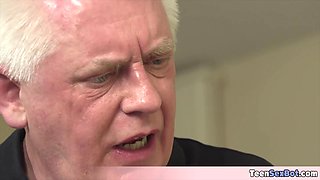 Beautiful Roxy versus a horny old dude