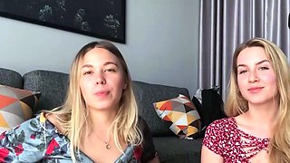 POV of 2 blond amateur babes doing g-spot gobbling