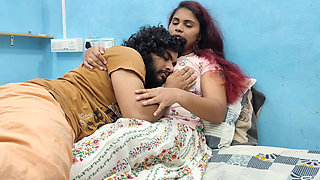 T shirt and skirt hot romantic lip lock in bedroom romancce