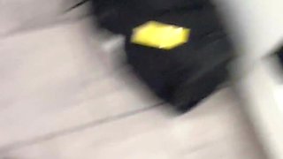 Steamy Airport Bathroom Encounter Ends in Intense Finish