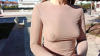 I'm flashing my tits without a bra.