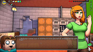 Hornycraft Minecraft Parody - Alex Gives Steve the Best Handjob Ever for Emeralds