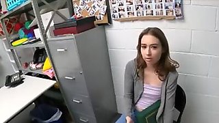 Cute brunette Nicole milks officers cock