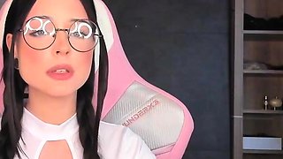 Cute curly brunette solo webcam masturbation