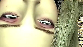 Girl in Wooden Handcuffs Is Taking a Giant Ork Cock