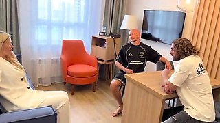 Amateur MILF MurAmurr Threesome MMF - Double Blowjob & Riding Big Dick Rough