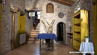 Petite Haizea Diamond takes grandpa's big cock hard in doggy style - HD pornstar fucking