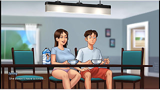 Summertime Saga - Gameplay - Roleplay - Jenny Sex Scenes in Bedroom and Dinner Table