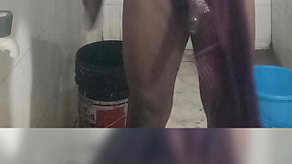 Bathing show nude bath shower black cock showing