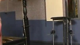 Tied to the bed and dominated