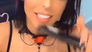 Ana Lopes Lewd Black Lingerie Dance Video