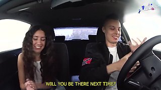 Passionate casting babe shares intense car and butt action on couch