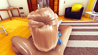 3D Hentai Featuring a Blue-Eyed Sexy Blonde Elf - Exciting Handjob, Deepthroat Blowjob, and Thrilling Wall Mouth Fuck Cumshot