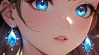 Swirl of Light: a Beautiful Young Woman Brushing Her Hair Aside