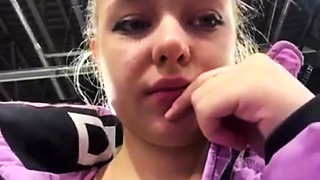 Masturbate and Vibrating Pussy in Locker Room