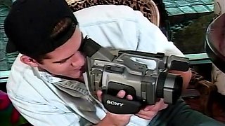 Rocco fingers a blonde and a brunette licks his fingers