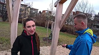 Amateur athlete cheating on her man with a true stranger