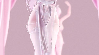 Weak Sound Erotic Suspender White Silk Underwear See-through Dress