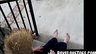 Ian Madrox teases with his feet in this steamy outdoor scene