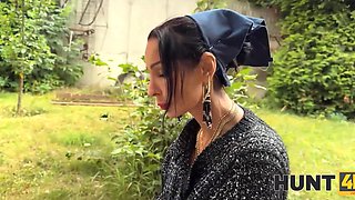 POV public fuck with hot gypsy teen while her stepmom is watching
