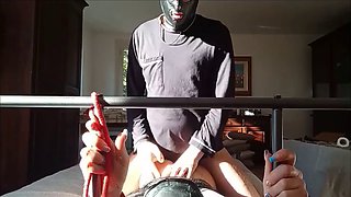 30 minutes of bondage fucking and sucking in miniskirt, pantyhose and high heels, with cum on tits
