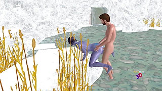 3D Animated Sex Videos - Elf and Man in Doggy Style, 69 Position, Blowjob, Pussy Licking