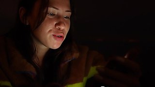 Naughty girlfriend sucking me off in public