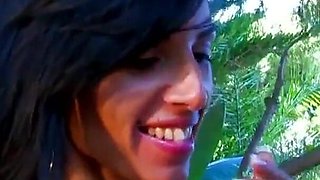 Brunette Bettina Kox with natural tits fucks and gives a blowjob to Rob Diesel