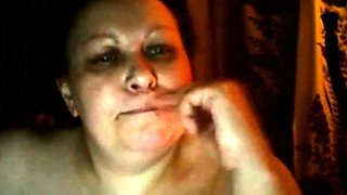 Big-tit Russian BBW Mom Plays on Skype