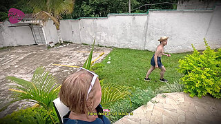 Perv Grandma Hires Young Gardener and Ends up Fucking Him Hard in the Ass