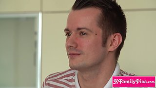 Bisexual stepsister 3some with stepbro