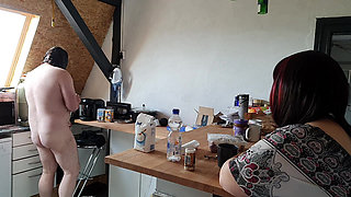 Cleaning the Kitchen with Fixed Eggs Housework with a Difference