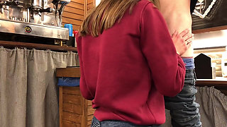 Risky Blowjob - 18yo Girl Sucks Her Friend's Cock at Work