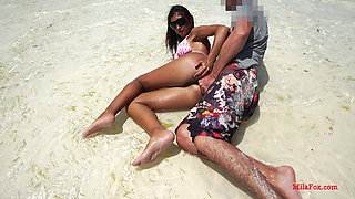 Deep Anal outdor sex on beach.Lisichka Mila Fox