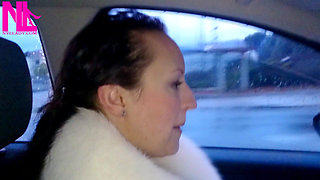 Driving in Nude Pantyhose and Bworn Buckled Pumps
