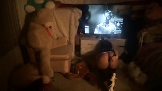 Stacked brunette goes solo toys and masturbation