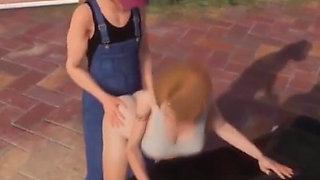 Girl Fucked on a Chevy Impala: 3D Porn