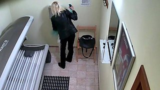 Sexy amateur blonde Russian web cam girl sucking on her toy