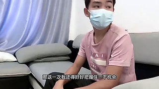 Hot and horny Chinese teacher puts a student in the classroom and fucks his big cock