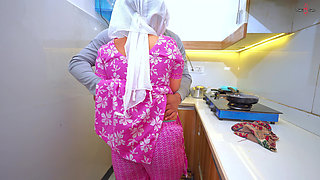 My Hijabi Muslim Stepmom Takes Help From My Teacher for Exam, Teacher Fucked Hard My Stepmom in Kitchen with Clear Hindi Audio