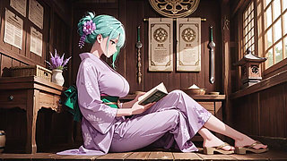 Purple Kimono Goddess! Can't Handle the Wetness Under the Red Torii Gate