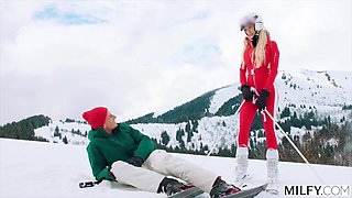 Ski Instructor Brandi Teaches Young Stud New Tricks