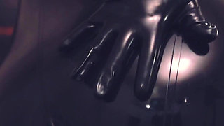 Big Natural Tits MILF in Latex Rubber Fetish Shiny Clothes.