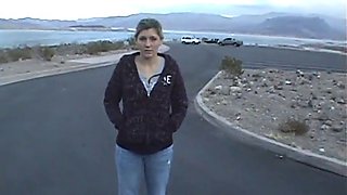 Public teen slut sucks hard cock